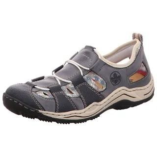 Rieker Damen Low-Top Sneaker L0561, Frauen Halbschuhe, lose Einlage,Turnschuhe,Laufschuhe,straßenschuhe,Strassenschuhe,blau (14),37 EU / 4 UK