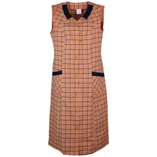 Schuerzenfabrik Knopfkittel Damen Mischgewebe kariert Schürze ohne Arm Kochschürze Kittelschürze, Größe:60, Design:Design 5 - 60