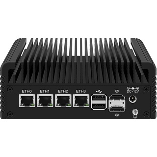 HUNSN Micro Firewall Appliance, Mini PC, VPN, Router PC, Intel Core I3 N305, RJ43, 4 x 2.5GbE I226-V, 2 x HDMI, DP, TF, Type-C, Barebone, NO RAM, NO Storage, NO System