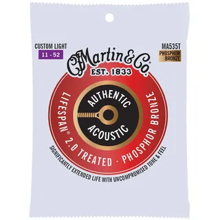 Martin Akustikgitarrensaiten, Lifespan 2.0 Custom Light 11-52, 98/2 Phosphor Bronze (MA535T)