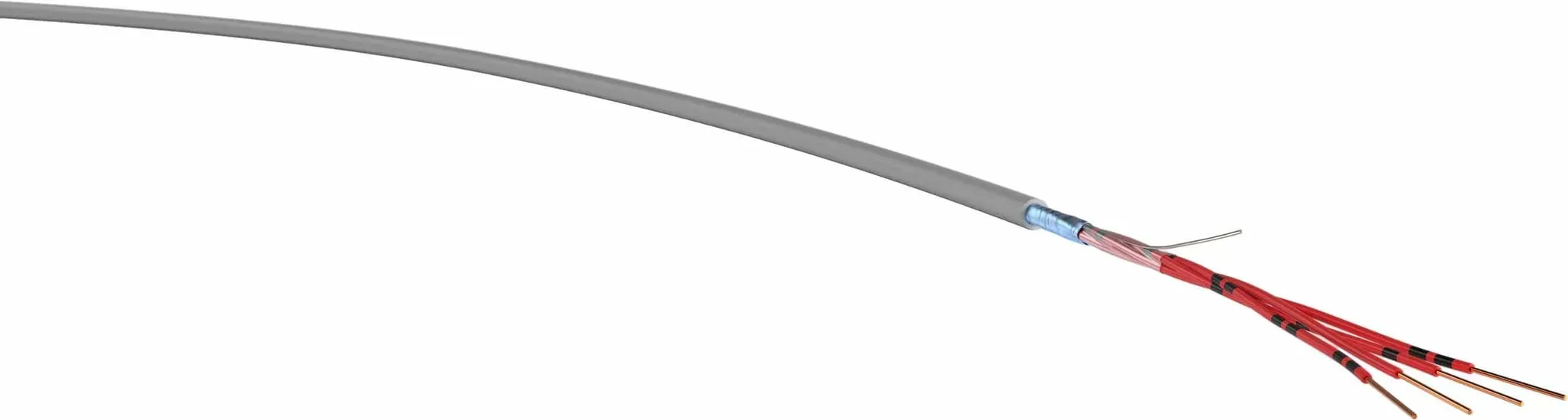 J-H(St)H 2x2x0,8mm, Fernmeldeleitung halogenfrei, 100m-Ring, grau