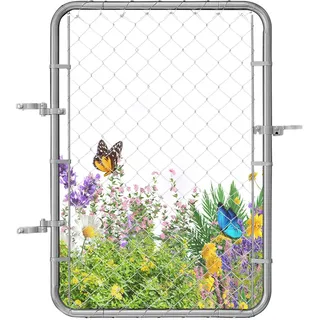 Vevor Gartentür, 117x81 cm, Maschendrahtzaun Tor, passend für Gartentor in Öffnungen von b 60,96-182,88 cm x h 121,92 cm, verzinktes Zauntor für Farm,