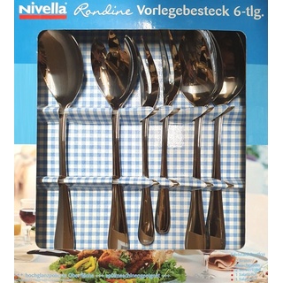 Nivella Vorlegebesteck Rondine 6-tlg Besteck Fleisch Salat Braten Gabel Löffel