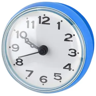 Tonysa Wanduhren, wasserdichte Badezimmeruhr, Saugnapf-Wandspiegel-Timer für Dusche, Traditionelle Zeigeruhr, Badezimmer-Wanduhr (Blau)