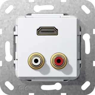 Gira 567403 C-Audio HDMI C Audio und HDMITM „High Speed with Ethernet” Kabelpeitsche Einsatz reinweiß