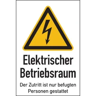 König Werbeanlagen Aufkleber Warnschild, Kombischild, Elektrischer Betriebsraum Folie selbstklebend