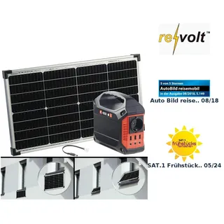 Revolt Powerbank Generator: Fensterbank-Solarkraftwerk: Powerstation mit 60-W-Modul, 155 Wh, 230 V (Solargenerator und Powerbank,
