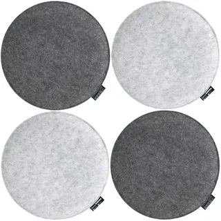 Dune Design 4 Filz Sitzkissen Ø 35 x 2,5 cm grau 4 St.