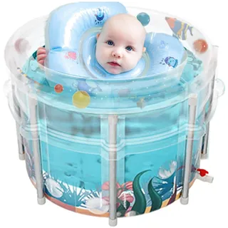 Blue Fish Tragbare Wanne, Transparente, Dicke, aufblasbare PVC-Wanne, Tragbare und verstellbare Badewanne, Badewanne für Kinder, Erwachsene, heißes Bad, Eisbad, Home Spa