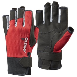 Musto Essential Sailing Yachting und Dinghy Kurze Fingerhandschuhe Rot - Erwachsene Unisex - Leichtgewicht. Atmungsaktiv - Leichtes Stretch,Rot,L