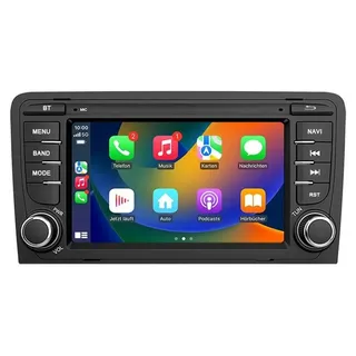 Android Autoradio 7 Zoll 64GB für Audi A3 8P 2003–2013 mit CarPlay Android Auto Navi Bluetooth DAB+ Rückfahrkamera