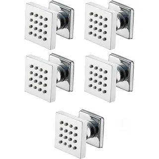 YRUIIA Seitenbrause Chrom Massagedüse Dusche 2 Zoll Messing Seitenbrause Brause Einstellbar Köpermassagedüsen Wandbrause Wanddüse Regenbrause Dusche Wanne Unterputz Jet Spray,5 pcs