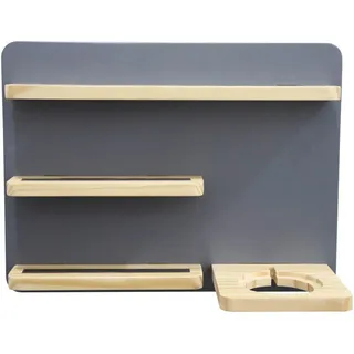 Ben'n'jen Regal, Grau, Natur, Holz, Kiefer, 4 Fächer, 40x30x15 cm, Fsc, Reach, Bsci, Typenauswahl, Toniebox und tonies®-Figuren kompatibel, Wohnzimmer, Regale, Wandregale