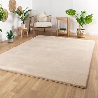 Steffensmeier Gabbeh Teppich Sali | 100% Neuseeland Schurwolle | Handloom | Wohnzimmer | super dicht | Beige, Größe 160x230 cm