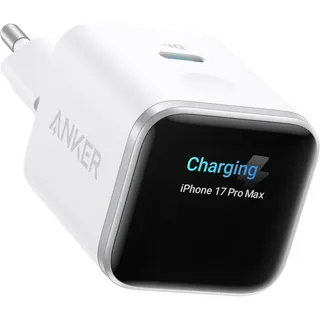 Anker Smart Ladegerät, Anker Nano 45W USB C Ladegerät mit Display und intelligenter Erkennung, integriertem Schonmodus, kompaktes GaN Schnellladegerät für iPhone 17/16/15 Serie, iPad, MacBook