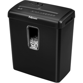 Fellowes Aktenvernichter 6 Blatt Partikelschnitt (P4), TÜV SÜD + GS zertifizierter Papierschredder Zuhause & Homeoffice, Powershred FS-6C, Schredder 15L Papierkorb, Kreditkarten Heftklammern schwarz