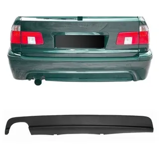 Heckansatz Diffusor Heckdiffusor Heckschürzeneinsatz im Sport Look für 5er E39 schwarz matt, Schalldämpferausgang linke Seite passend für BMW 5er E39 Limo/ Touring, Bj.: 1995-2003