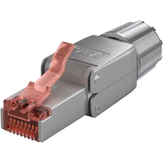 goobay 65940 CAT6 RJ45 Stecker/feldkonfektionierbarer Netzwerkstecker 10 Gbits/werkzeuglose Montage/CAT 6 STP geschirmt, Netzwerk Zubehör