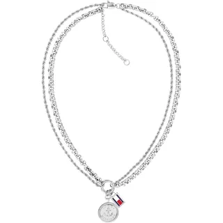 Tommy Hilfiger Kette mit Anhänger CHARMS Blau/Rot/Silber/Edelstahl