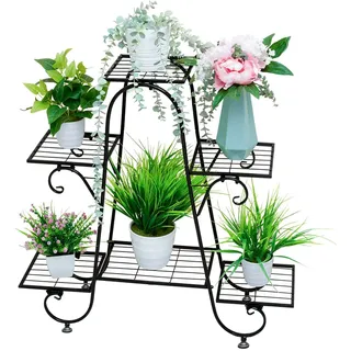 ROYAL SMEELA blumenständer für innen - pflanzenständer metall schwarz - pflanzenhocker blumentopf ständer Blumentreppe Schwarz -pflanzenständer outdoor blumentopf mit ständer