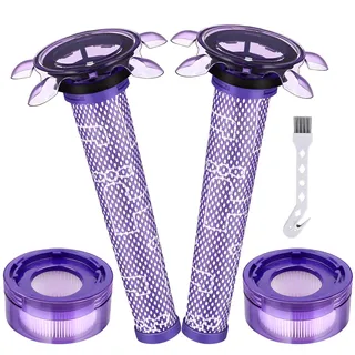 Ersatzfilter für Dyson V8 Focus Mattress V7 Neues Modell Advanced V8 Origin+ Cordless SV37 SV10, SV25, SV11, SV37 Akku-Staubsauger, 2 HEPA Post Filter+2 Star Pre Filter,Teilenummer 965661-05