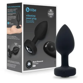 b-Vibe - Vibrating Jewel Plug M/L Black Diamond