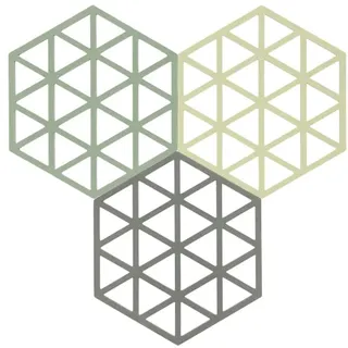 f&h group Untersetzer-Set Triangles 3 Stck. Rosemary/Matcha/Olive Taupe