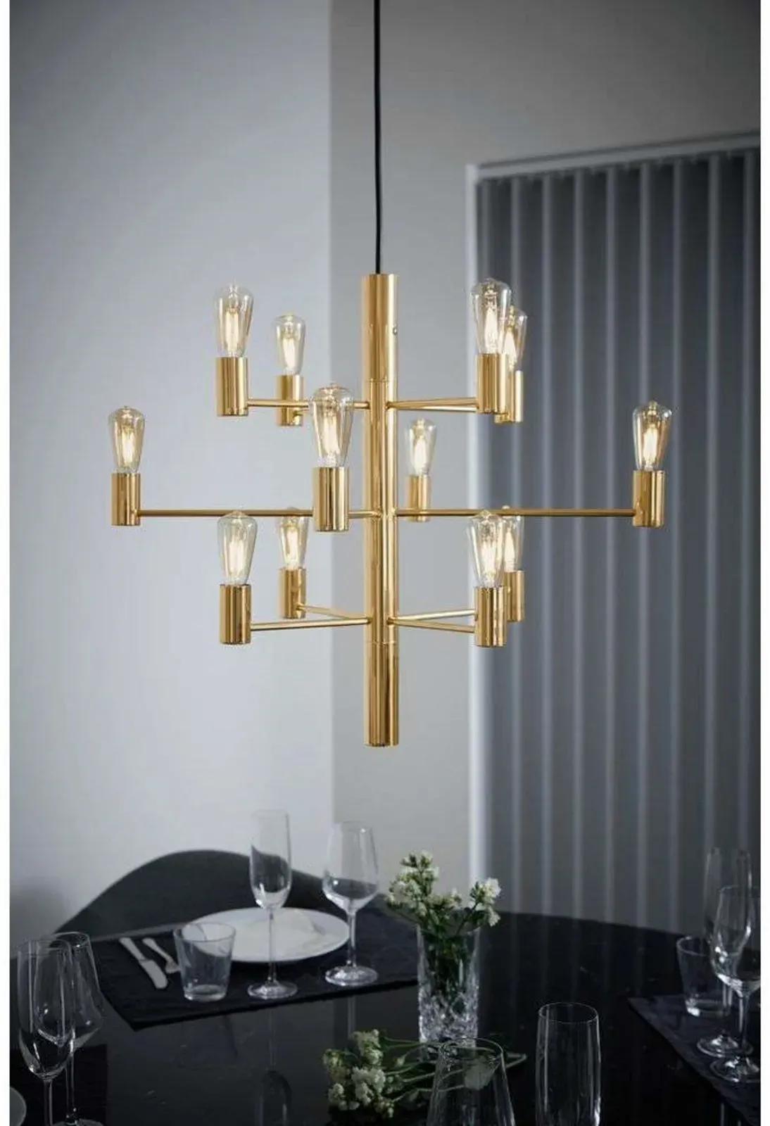 Modern Kronleuchter Herstal, Gold / Messing, für Esszimmer, Metall - 50