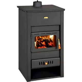 Kaminofen, Holzofen Wasserführend Prity, Modell K2 CP W13, Obere Platte aus Gusseisen, Leistung 15kW
