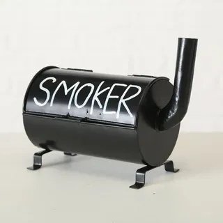 Boltze Aschenbecher Smoker Sturmaschenbecher aus Metall, 20x10 cm, schwarz