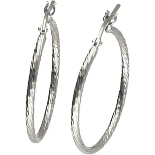 FIRETTI Paar Creolen »Schmuck Geschenk Silber 925 Ohrschmuck diamantiert« silberfarben