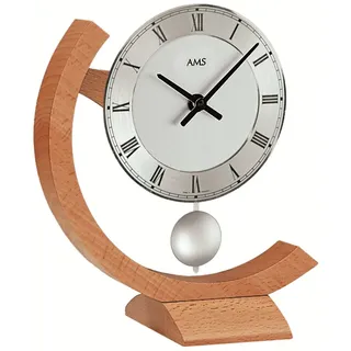AMS Pendeltischuhr Tisch-Pendeluhr AMS 163 Buche beige