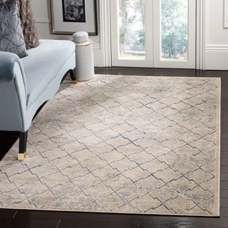 SAFAVIEH Traditionell Teppich für Wohnzimmer, Esszimmer, Schlafzimmer - Brentwood Collection, Kurzer Flor, Hellgrau und Blau, 160 X 229 cm