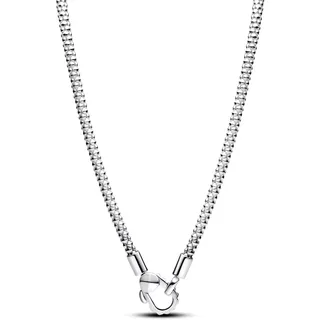 Pandora Moments Nietenhalskette mit Nietenverschluss aus Sterling Silber, Kompatibel Moments Anhänger, Größe: 45cm, 393682C00-45