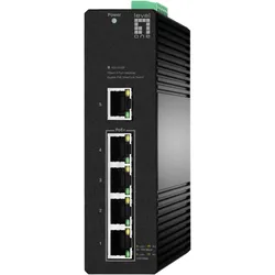 LevelOne Switch 5x GE IGS-2105P 4xPoE Outputs schwarz (5 Ports), Netzwerk Switch, Schwarz