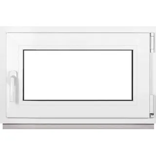 Framex Kellerfenster Fenster Kunststofffenster Weiß Breite x Höhe 75 x 40 cm (750 x 400 mm) 2fach (32 mm) Dreh Kipp DIN Rechts - Premium - Weiß