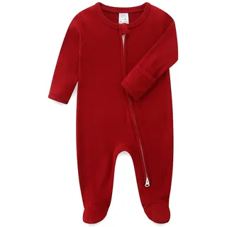 KIDDLETOWN Baby Schlafanzug, Neugeborene Strampler Doppelreißverschluss, Baby Schlafstrampler, Baby Strampler Langarm, Baby Pyjam, Baby Kleidung Junge Mädchen, Babyschlafanzug Baumwolle