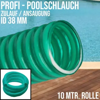 38 mm 1 1/2" Zoll Profi Pool Schwimmbad Teich Wasser Zulauf Ansaug Schlauch grü...
