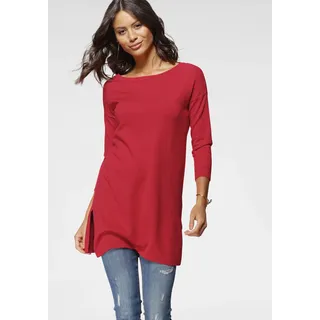 LAURA SCOTT Longpullover, mit Seitenschlitz Laura Scott hellrot (aus nachhaltigem Material)