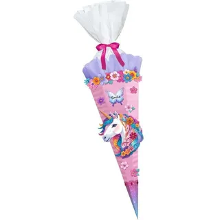 Ursus 10040001 - Diamond Painting Schultüten-Bastelset Easy Line "Fancy Unicorn", EINHORN Zuckertüte
