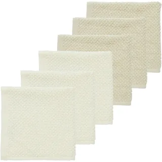 Meyco Spucktuch Popcorn aus Frottee 6er Pack 52 x 20 cm - Naturel / Soft Sand