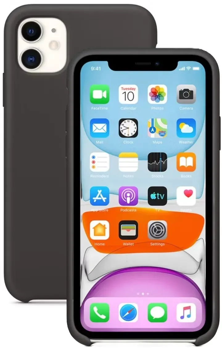 Silikon Tasche Case für Apple iPhone 11 Schwarz #MWYV2FE/A