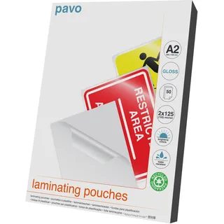 Pavo - Laminierfolien A2 2x125 mic , 50 Stück - Glänzend