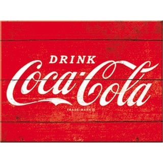 Nostalgic-Art Retro Kühlschrank-Magnet, 6 x 8 cm, Coca-Cola – Logo Red – Geschenk-Idee für Coke-Fans, aus Metall, Vintage Design