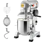 VEVOR Knetmaschine Küchenmaschine, 14 L Schüsselkapazität Knetmaschine, 3 Geschwindigkeit Rührbesen, Knethaken, Drahtseil, Edelstahlschüssel Teigmaschine 500 W, Silber Küchenmaschine Timerfunktion