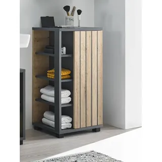 Bega BBK NIZZA Badezimmer Kommode in Graphit, Artisan Eiche Optik - Badezimmerschrank Bad Schrank mit viel Stauraum - 50 x 92 x 37 cm (B/H/T)