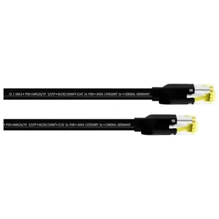 Cordial 15533 RJ45 Netzwerkkabel, Patchkabel CAT 5e S/UTP 0.5 m Schwarz PUR-Mantel 1 St.