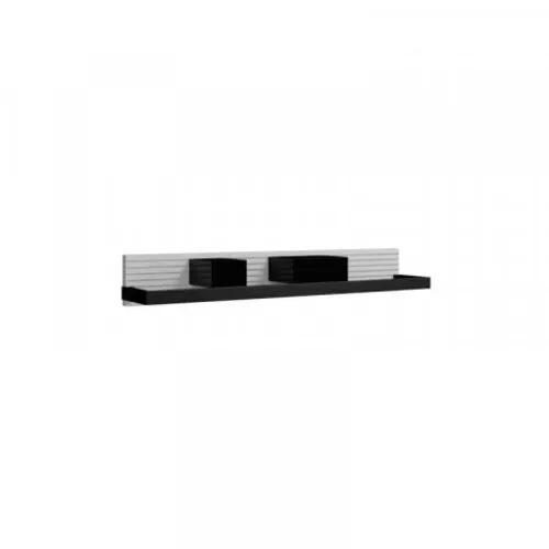burgbad Fiumo Wandpaneel, mit Metallreling, mit Plisséestruktur, ACDX080F3958, Farbe: Graphit Softmatt