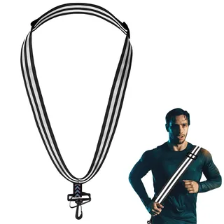 Photect Reflektor Schärpe mit Karabinerhaken Sicherheit Reflektor Gürtel Verstellbar Reflektierend Gürtel Reflektorband zum Laufen Fahrrad Hochsichtbar Reflektor Gurt für Damen Herren, Schwarz