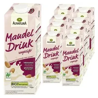 Alnatura Mandeldrink ohne Zucker, BIO, je 1 Liter, 8 Stück